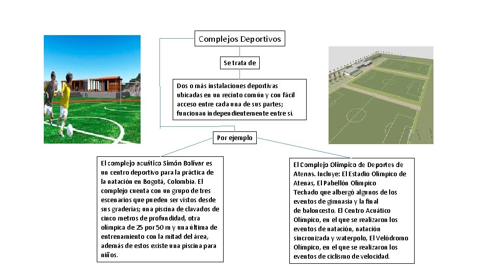 Complejos Deportivos Se trata de Dos o más instalaciones deportivas ubicadas en un recinto