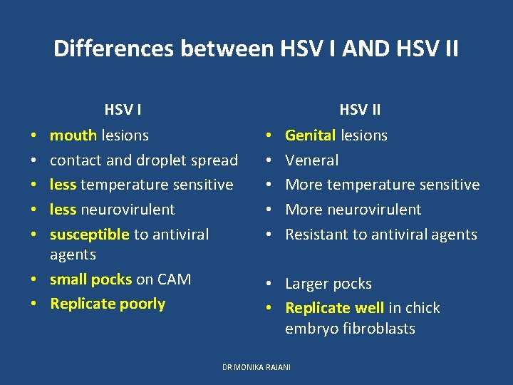 Differences between HSV I AND HSV II mouth lesions contact and droplet spread less