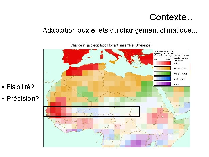 Contexte… Adaptation aux effets du changement climatique… • Fiabilité? • Précision? 