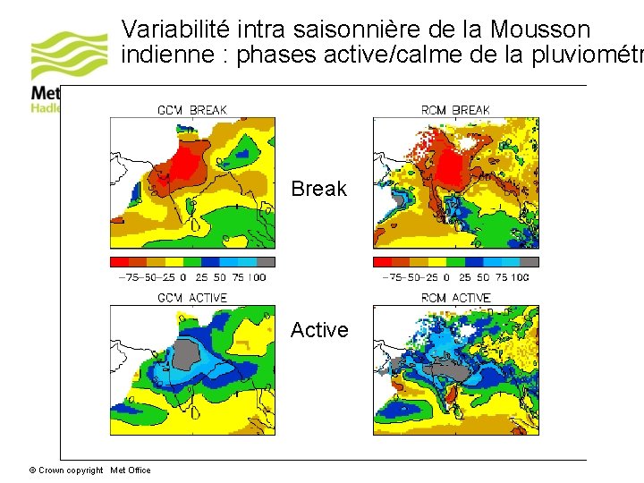 Variabilité intra saisonnière de la Mousson indienne : phases active/calme de la pluviométr Break