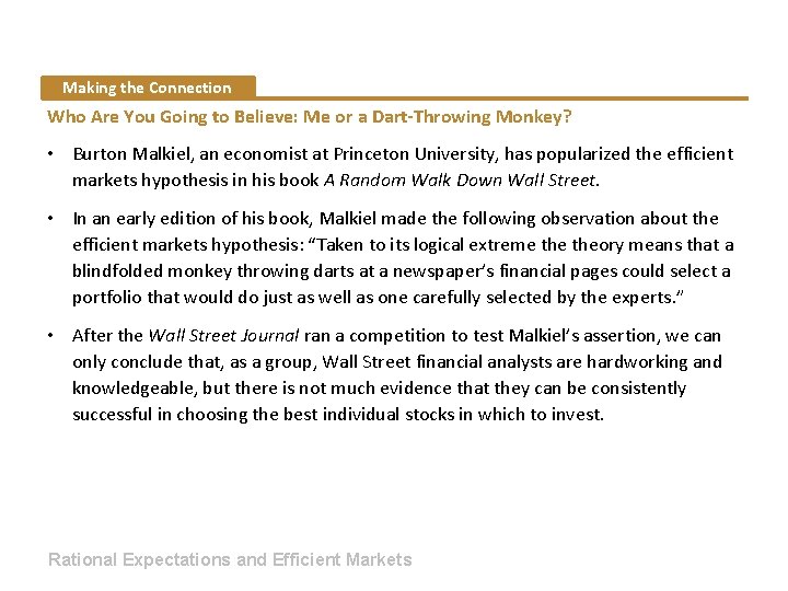 Making the Connection Who Are You Going to Believe: Me or a Dart-Throwing Monkey?
