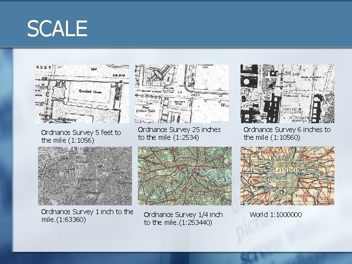 SCALE Ordnance Survey 5 feet to the mile (1: 1056) Ordnance Survey 1 inch