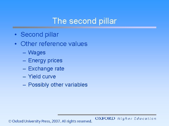 The second pillar • Second pillar • Other reference values – – – Wages