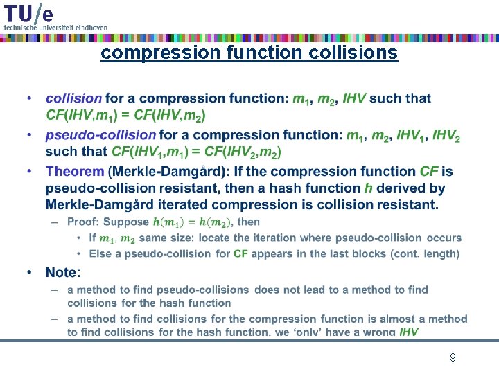 compression function collisions • 9 