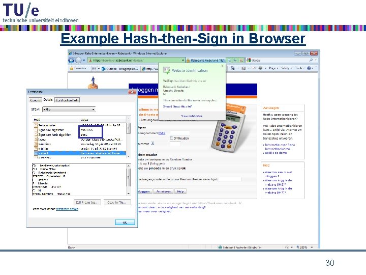 Example Hash-then-Sign in Browser 30 