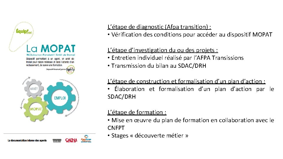 L’étape de diagnostic (Afpa transition) : • Vérification des conditions pour accéder au dispositif