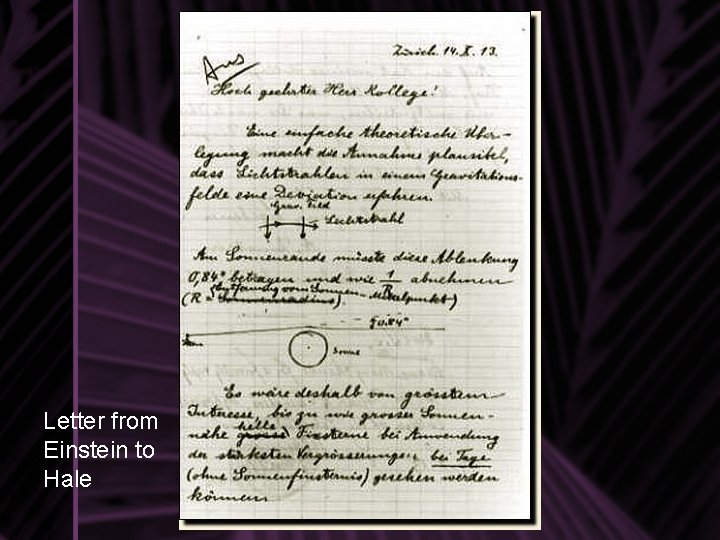 Letter from Einstein to Hale 