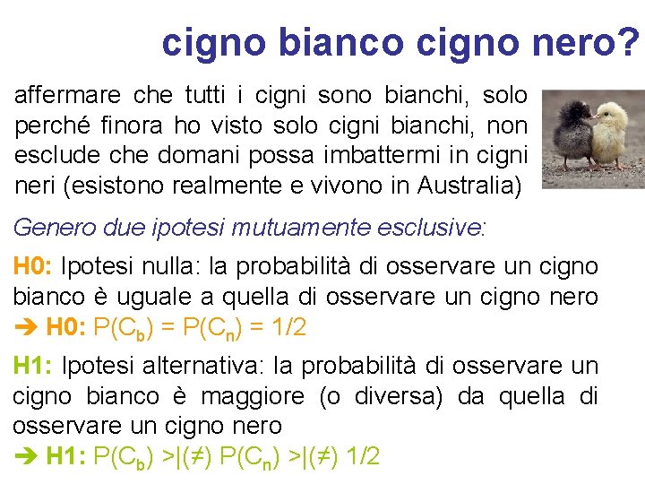 cigno bianco cigno nero? affermare che tutti i cigni sono bianchi, solo perché finora