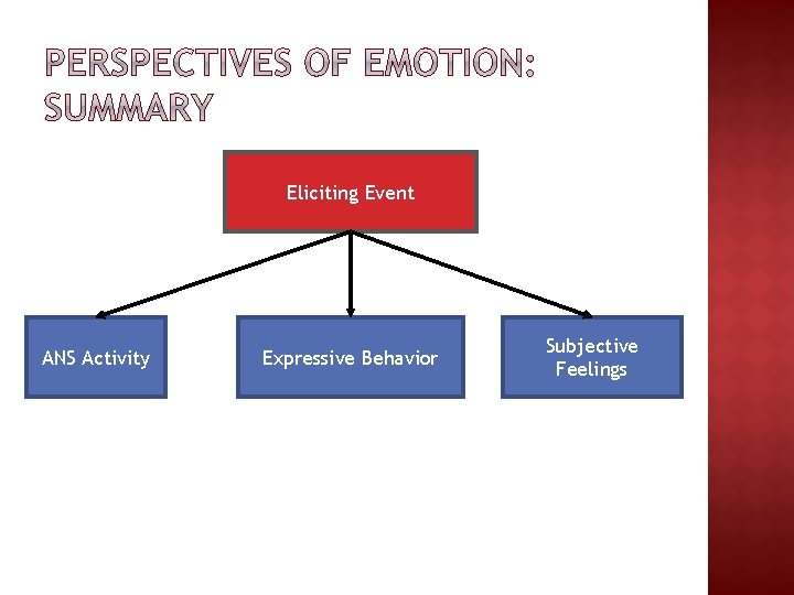 Eliciting Event ANS Activity Expressive Behavior Subjective Feelings Eliciting Event ANS Activity Expressive Behavior Subjective Feelings