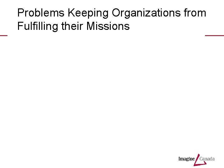 Problems Keeping Organizations from Fulfilling their Missions 