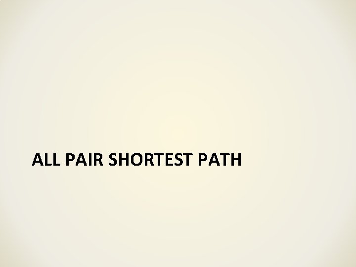 ALL PAIR SHORTEST PATH 