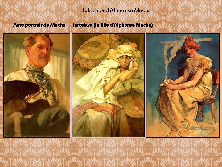 Tableaux d'Alphonse Mucha Auto portrait de Mucha Jaroslava (la fille d’Alphonse Mucha) 
