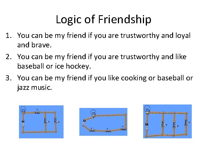 Logic of Friendship 1. You can be my friend if you are trustworthy and