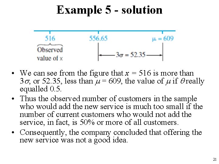 Example 5 - solution • We can see from the figure that x =