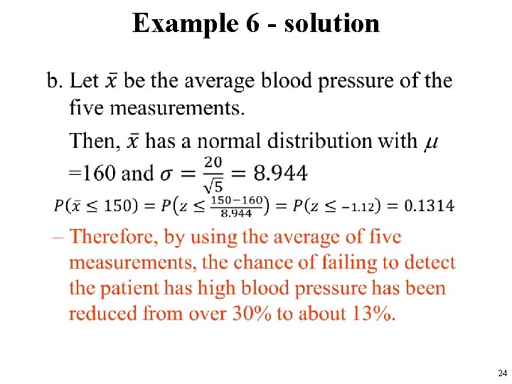 Example 6 - solution • 24 