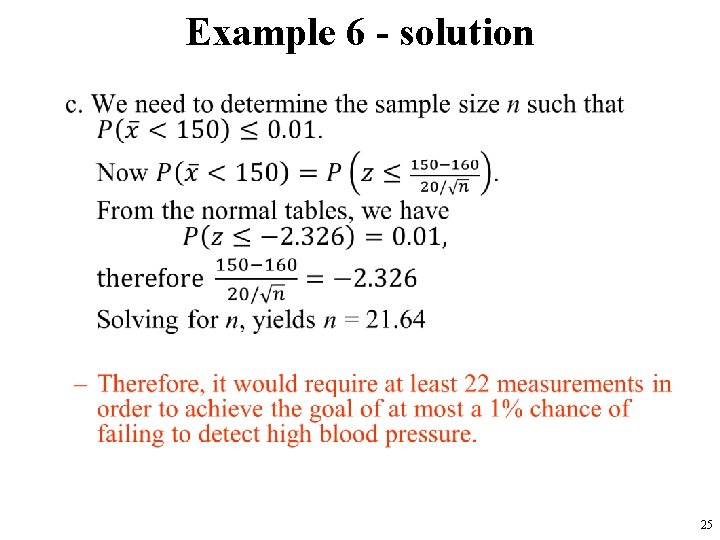 Example 6 - solution • 25 