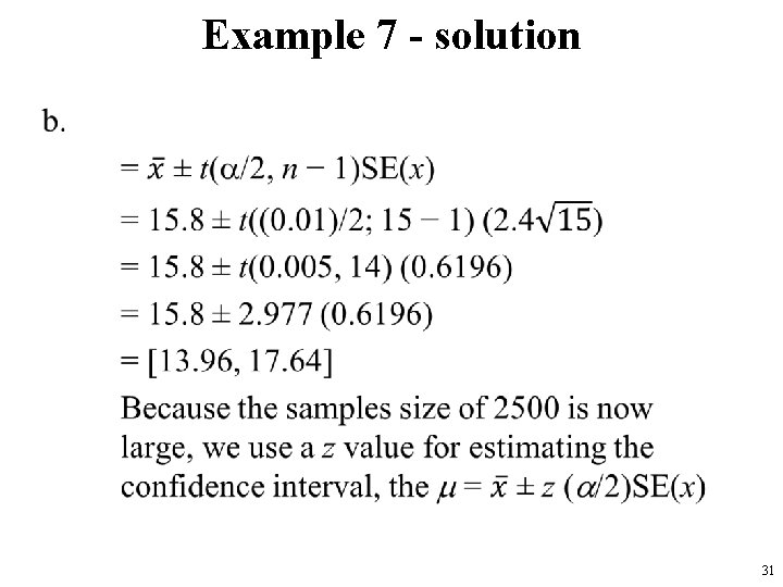 Example 7 - solution • 31 