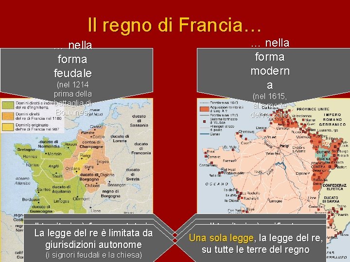 Il regno di Francia… … nella forma feudale (nel 1214 prima della battaglia di