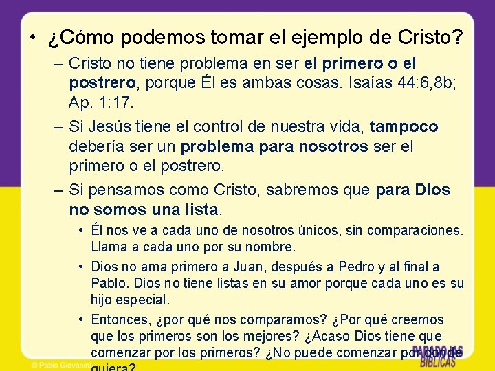  • ¿Cómo podemos tomar el ejemplo de Cristo? – Cristo no tiene problema