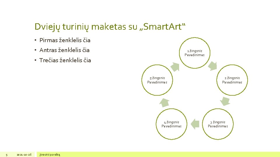 Dviejų turinių maketas su „Smart. Art“ • Pirmas ženklelis čia • Antras ženklelis čia