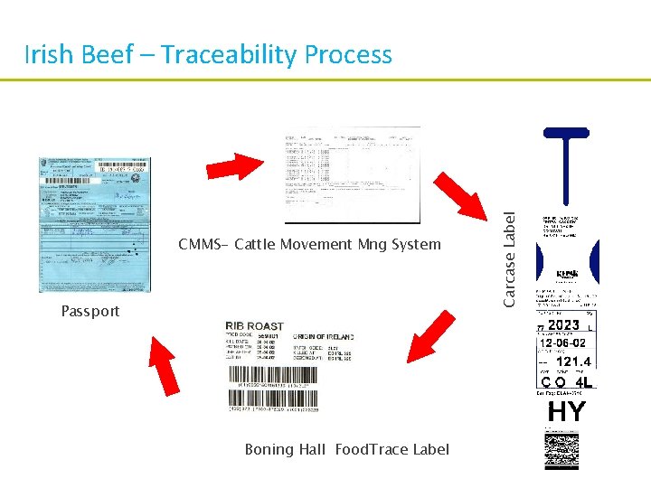 CMMS- Cattle Movement Mng System Passport Boning Hall Food. Trace Label Carcase Label Irish