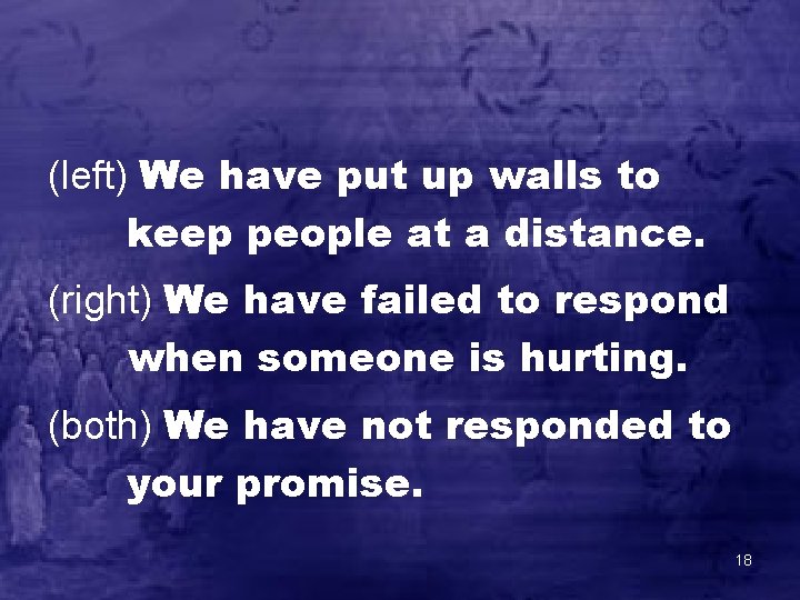 (left) We have put up walls to keep people at a distance. (right) We