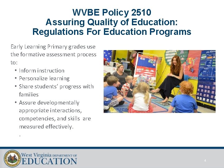 WVBE Policy 2510 Assuring Quality of Education: Regulations For Education Programs Early Learning Primary