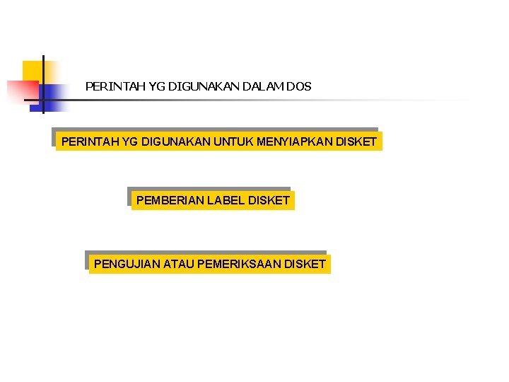 PERINTAH YG DIGUNAKAN DALAM DOS PERINTAH YG DIGUNAKAN UNTUK MENYIAPKAN DISKET PEMBERIAN LABEL DISKET