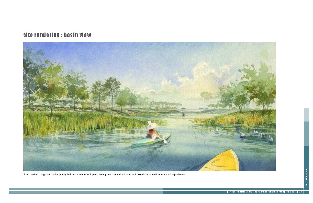 site rendering : basin view MASTERPLAN Storm water storage and water quality features combine site rendering : basin view MASTERPLAN Storm water storage and water quality features combine