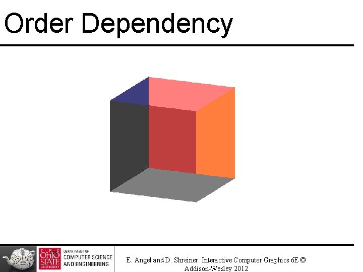 Order Dependency 118 E. Angel and D. Shreiner: Interactive Computer Graphics 6 E ©