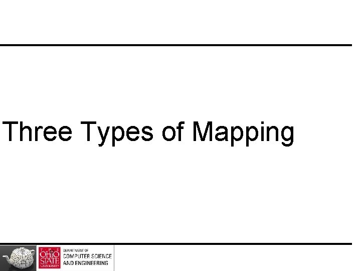 Three Types of Mapping 17 