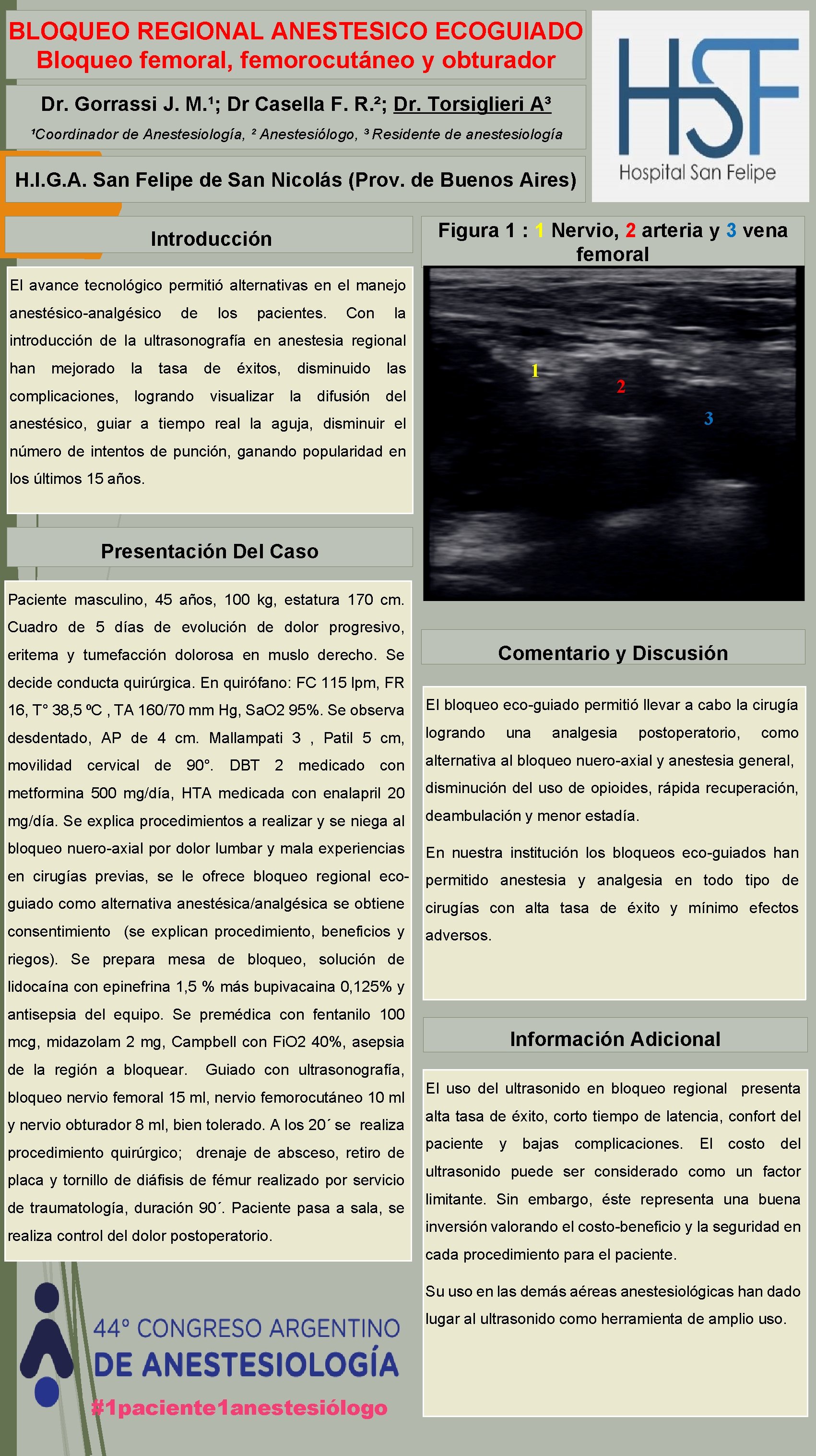 BLOQUEO REGIONAL ANESTESICO ECOGUIADO Bloqueo femoral, femorocutáneo y obturador Dr. Gorrassi J. M. ¹;