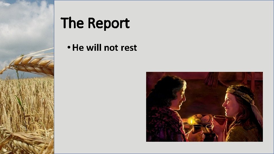 The Report • He will not rest 