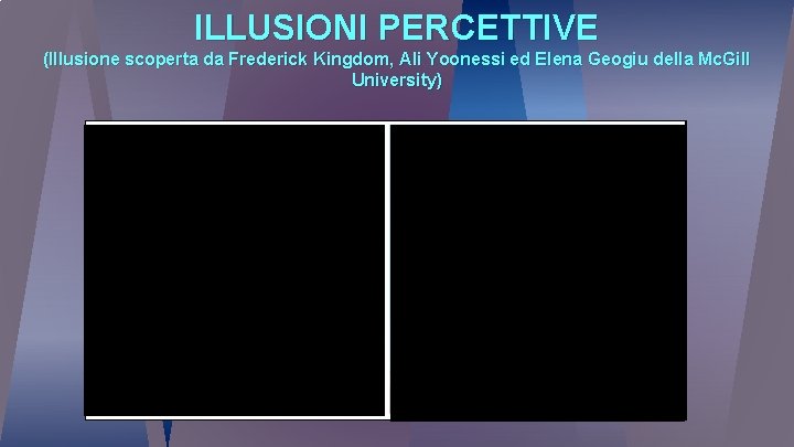 ILLUSIONI PERCETTIVE (Illusione scoperta da Frederick Kingdom, Ali Yoonessi ed Elena Geogiu della Mc.