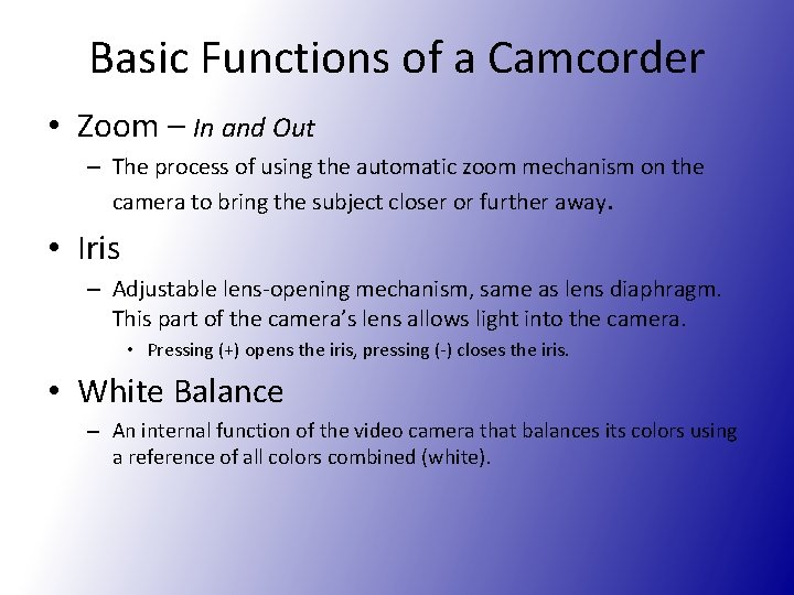 CAMERAS IN THE CLASS ROOM Presented by Kevin