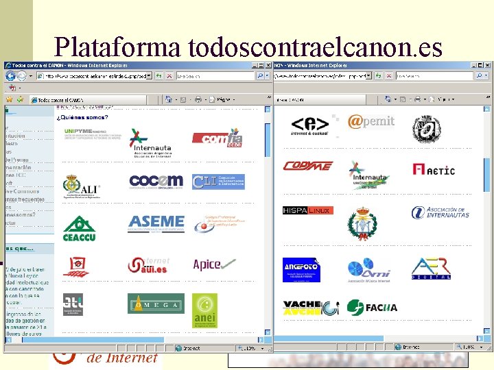 Plataforma todoscontraelcanon. es 