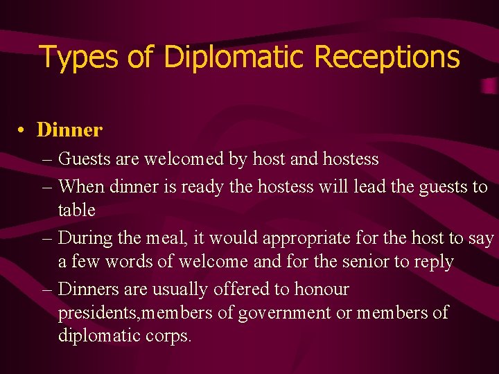 Diplomatic Invite Hosting Diplomatic Receptions By Lilian Acom Purposes of