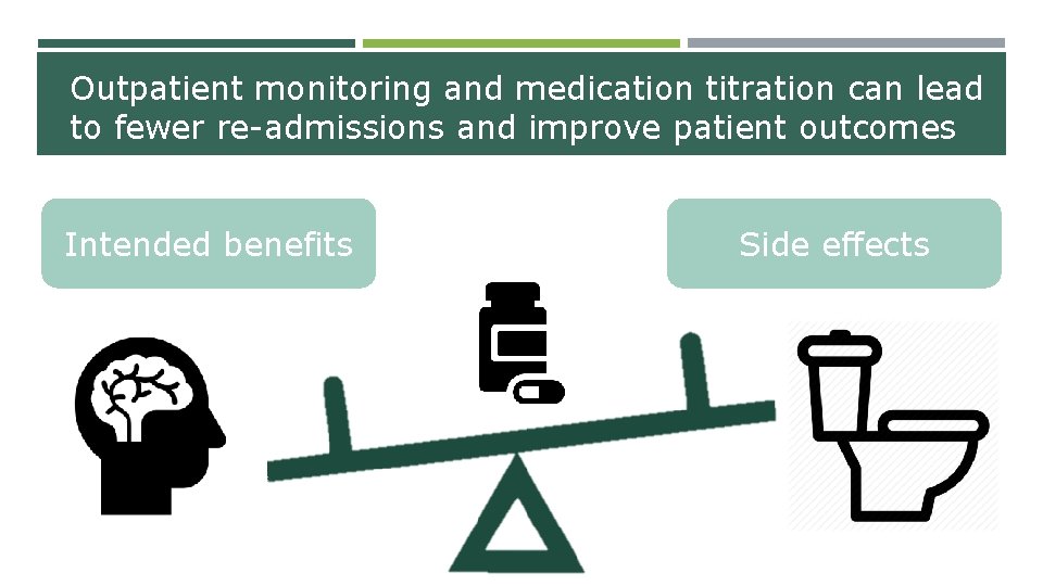 Outpatient monitoring and medication titration can lead to fewer re-admissions and improve patient outcomes