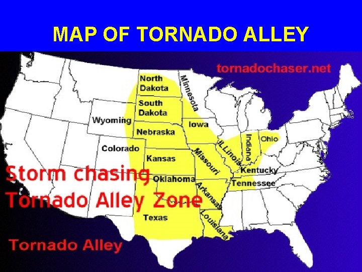 MAP OF TORNADO ALLEY 