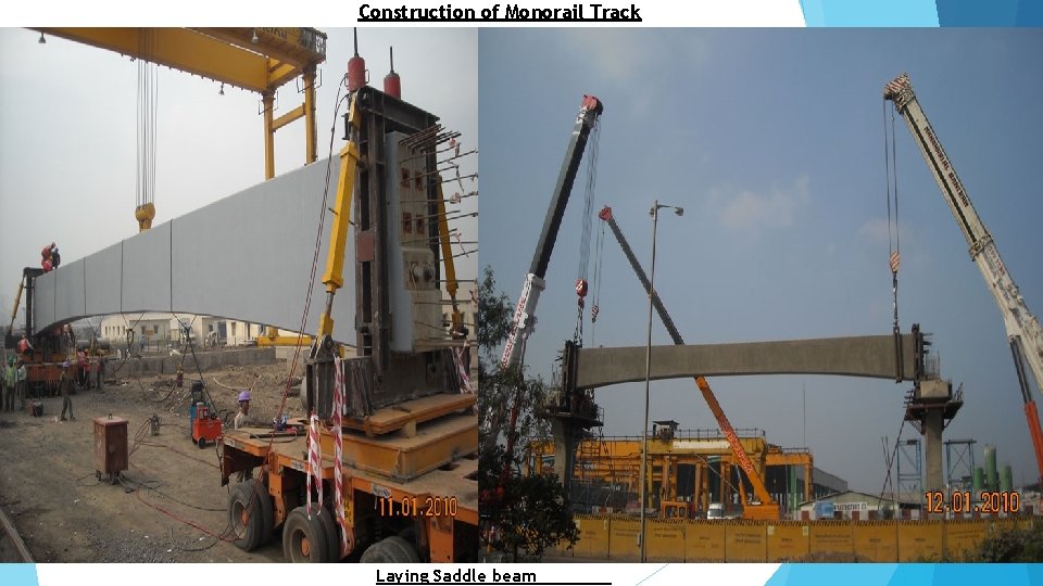 Construction of Monorail Track Laying Saddle beam 