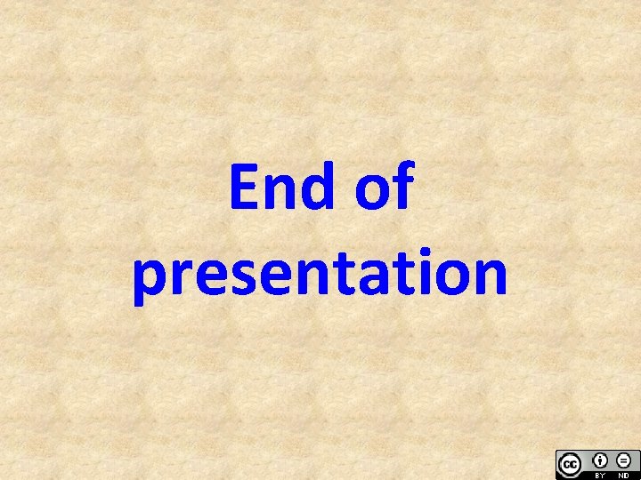 End of presentation 