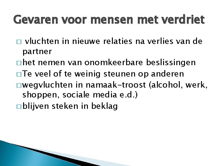 Gevaren voor mensen met verdriet vluchten in nieuwe relaties na verlies van de partner
