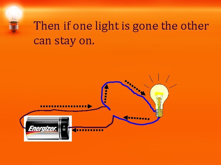 Then if one light is gone the other can stay on. Then if one light is gone the other can stay on.