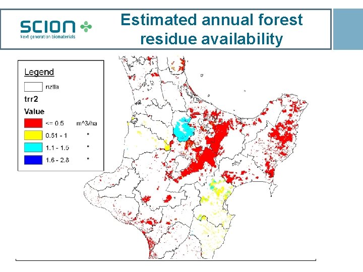 Estimated annual forest residue availability TLA 