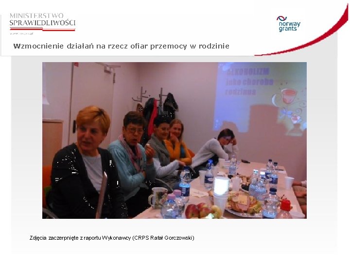 Wzmocnienie działań na rzecz ofiar przemocy w rodzinie Zdjęcia zaczerpnięte z raportu Wykonawcy (CRPS