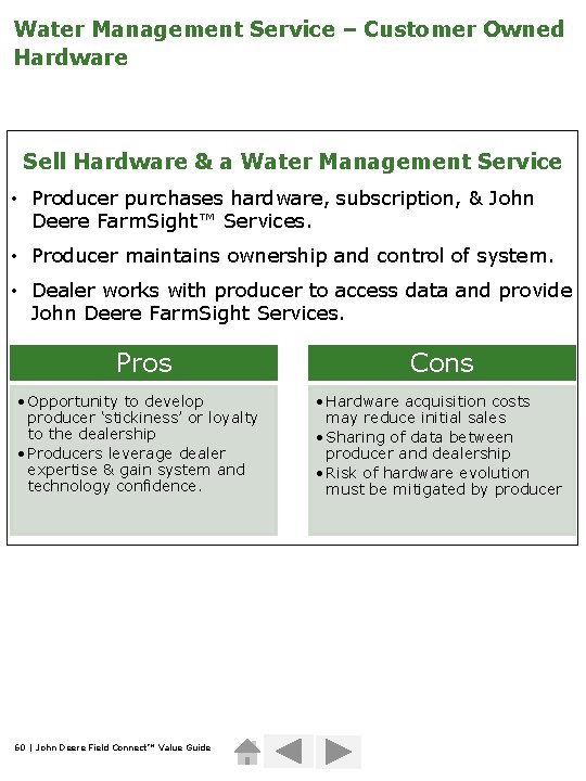 Water Management Service – Customer Owned Hardware Sell Hardware & a Water Management Service
