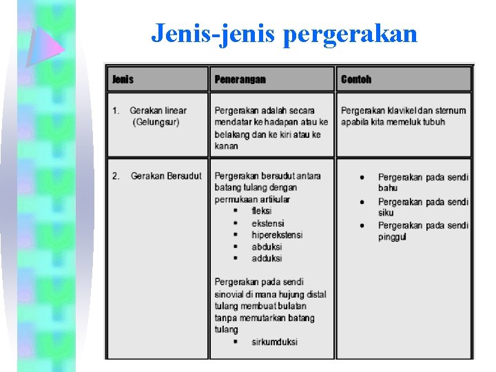 Jenis-jenis pergerakan 