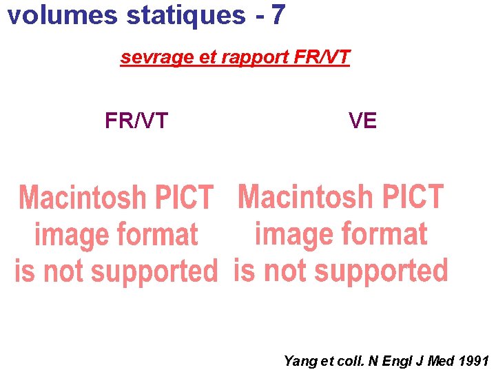 volumes statiques - 7 sevrage et rapport FR/VT VE Yang et coll. N Engl