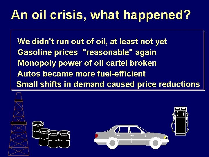 An oil crisis, what happened? We didn't run out of oil, at least not