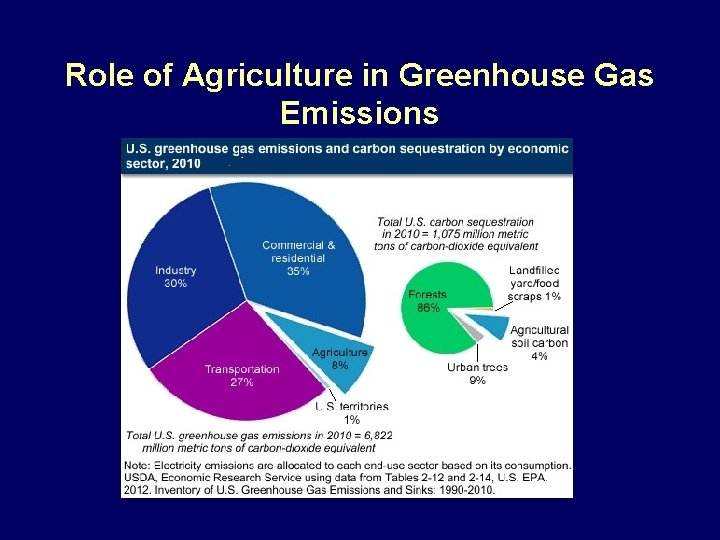 Role of Agriculture in Greenhouse Gas Emissions 